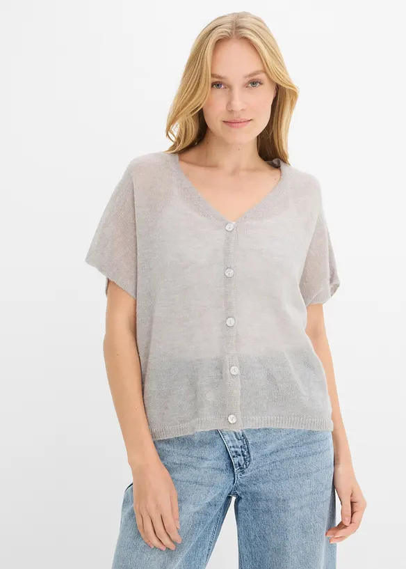 Cardigan oversize &agrave; manches courtes, bonprix