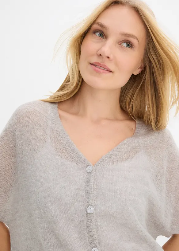 Cardigan oversize &agrave; manches courtes, bonprix
