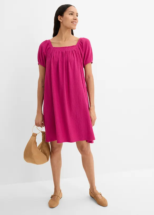 Robe en jersey cr&ecirc;pe textur&eacute;, bonprix
