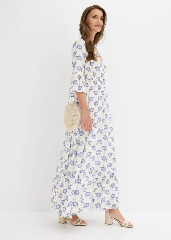 Robe longue en viscose textur&eacute;e &agrave; effet brillant, bonprix