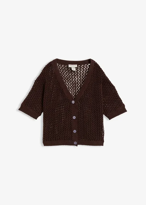 Gilet en maille ajour&eacute;e, bonprix