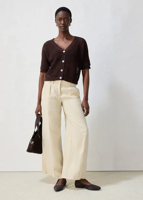 Gilet en maille ajour&eacute;e, bonprix