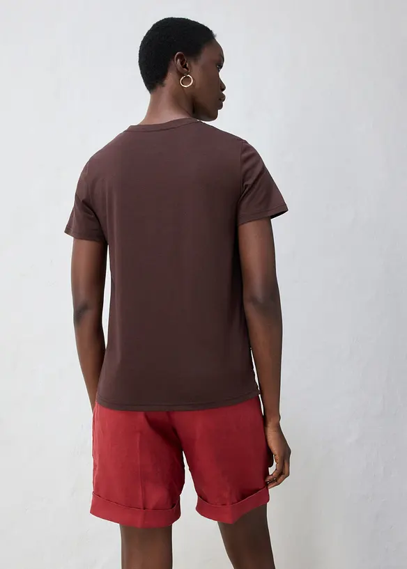 Shirt mit Seidenanteil und H&auml;kelspitze, bonprix