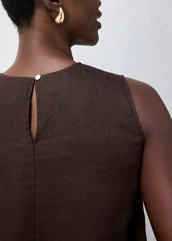 Kurzes Top aus reinem Leinen, bonprix