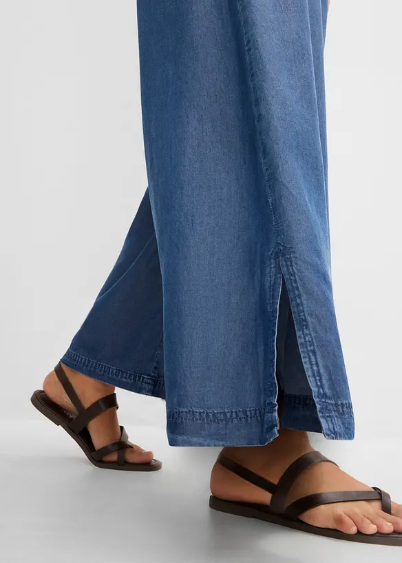 Pantalon palazzo, bas de jambes fendus, longueur 7/8, bonprix