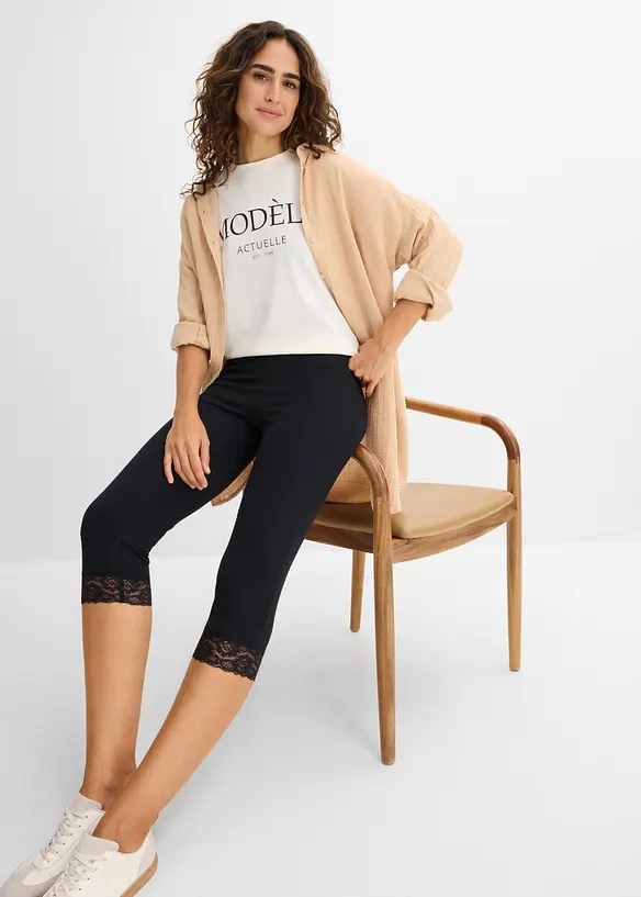 Legging 3/4 avec dentelle, bonprix