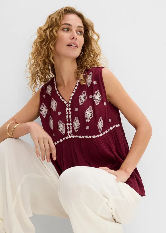 Blouse sans manches en viscose fluide, bonprix