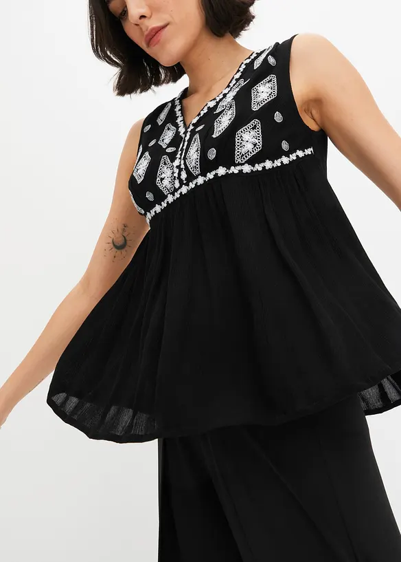 Blouse sans manches en viscose fluide, bonprix