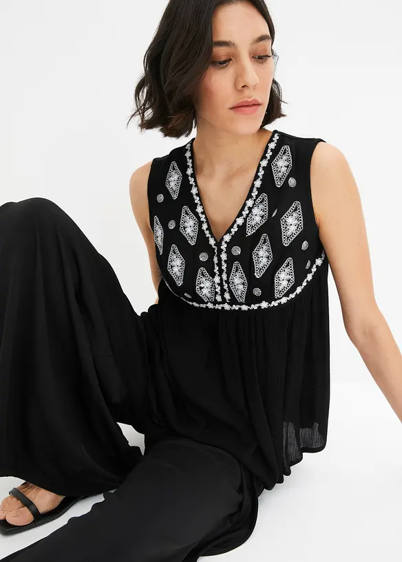 Blouse sans manches en viscose fluide, bonprix