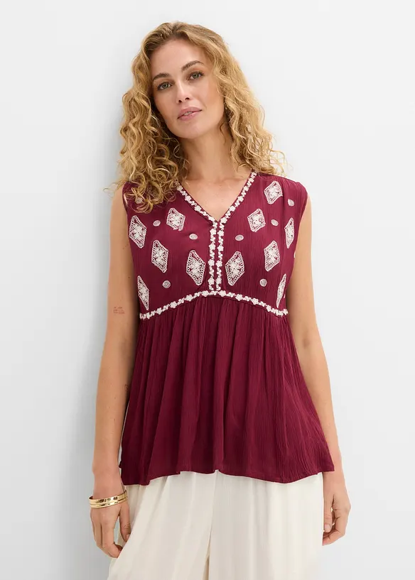 Blouse sans manches en viscose fluide, bonprix