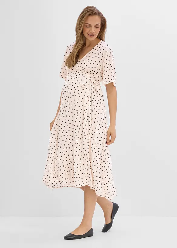 Robe fluide de grossesse et d&rsquo;allaitement en cr&ecirc;pe de viscose, bonprix