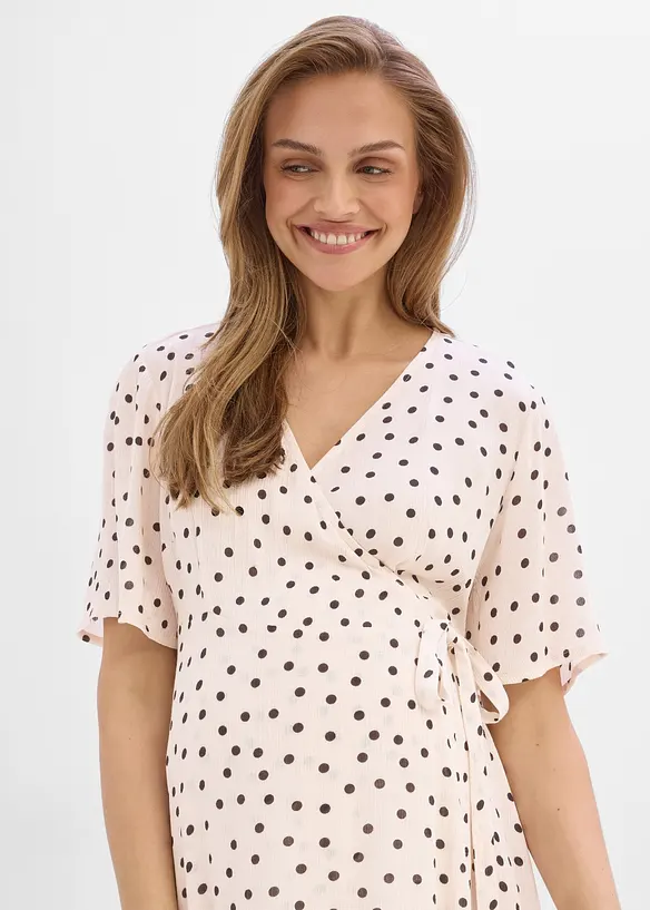 Robe fluide de grossesse et d&rsquo;allaitement en cr&ecirc;pe de viscose, bonprix
