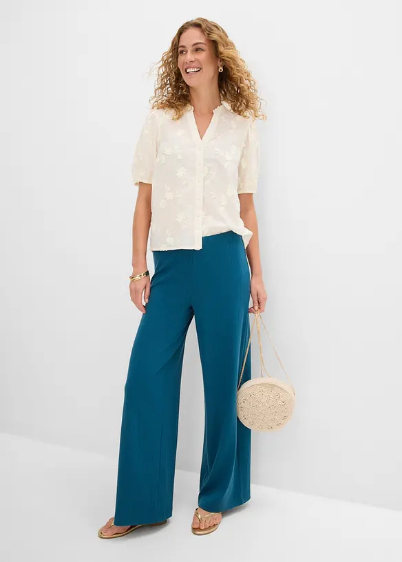 Pantalon palazzo &agrave; taille &eacute;lastiqu&eacute;e, bonprix