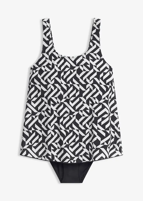 Maillot 1 pi&egrave;ce, style tankini, bonprix