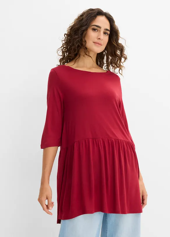 Longshirt aus Viskose mit Volant, bonprix