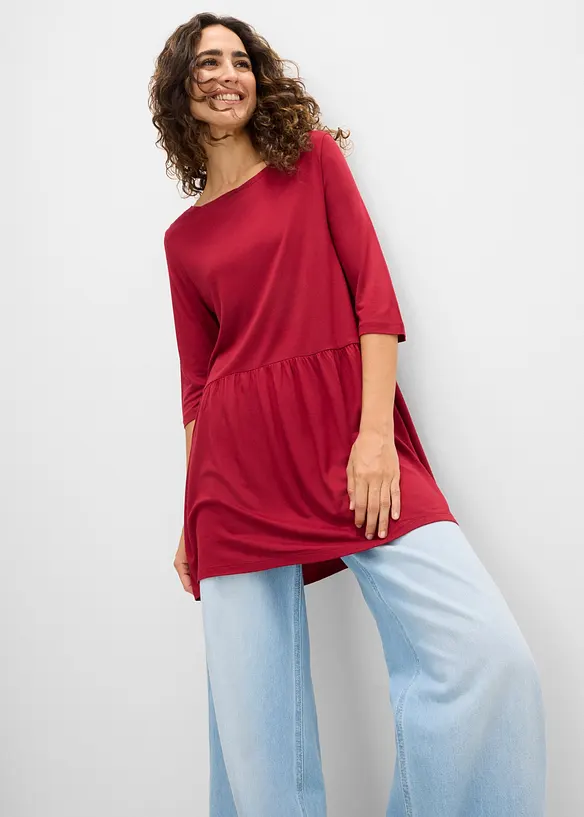 Longshirt aus Viskose mit Volant, bonprix