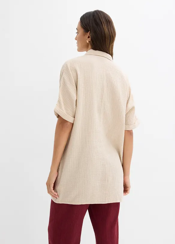 Oversize-Longbluse aus softem Musselin, bonprix