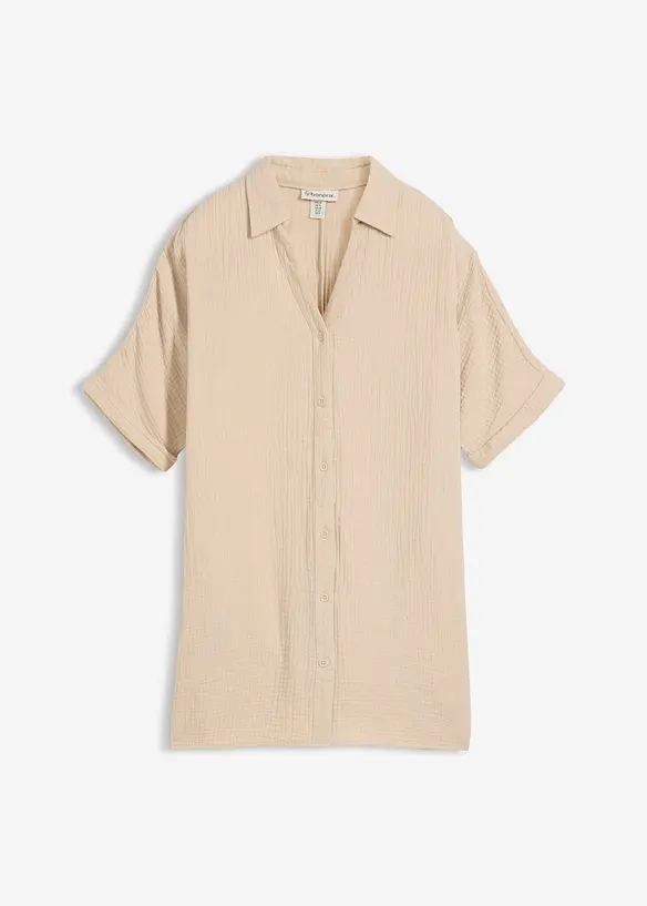 Oversize-Longbluse aus softem Musselin, bonprix