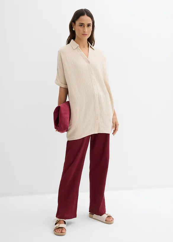 Oversize-Longbluse aus softem Musselin, bonprix