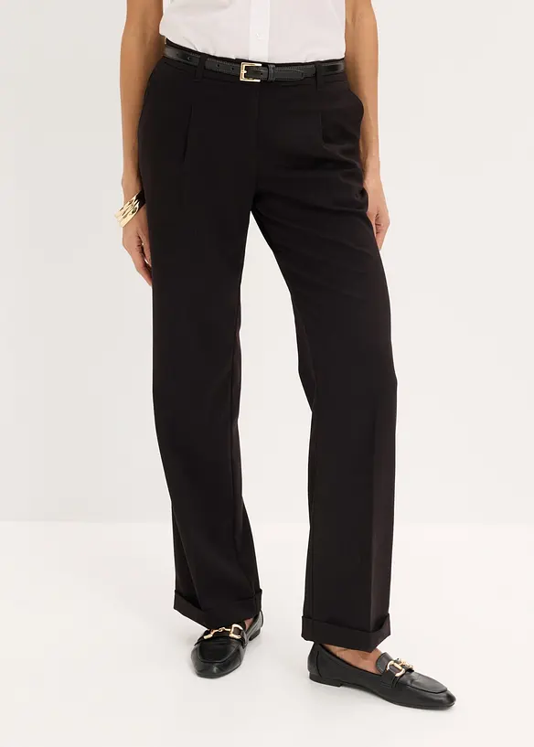 Pantalon large &agrave; pinces, bonprix
