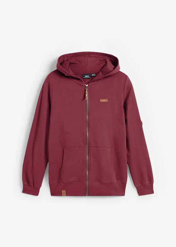 Sweat zipp&eacute; &agrave; capuche, 100% coton, bonprix