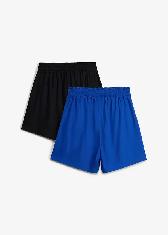 Lot de 2 shorts en viscose &agrave; taille &eacute;lastiqu&eacute;e, bonprix