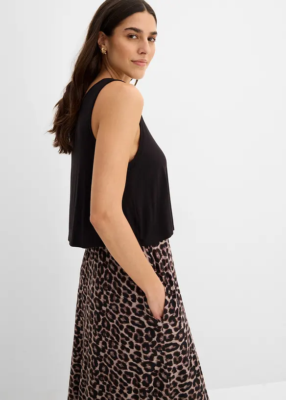 Shirt Kleid aus flie&szlig;endem Viskose-Elasthan-Mix, bonprix