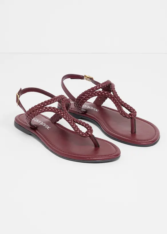 Sandales entredoigt, aspect tress&eacute;, bonprix