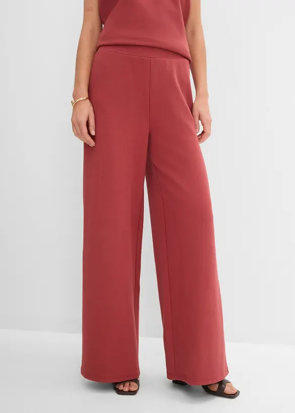 Pantalon large en maille piqu&eacute;e, bonprix