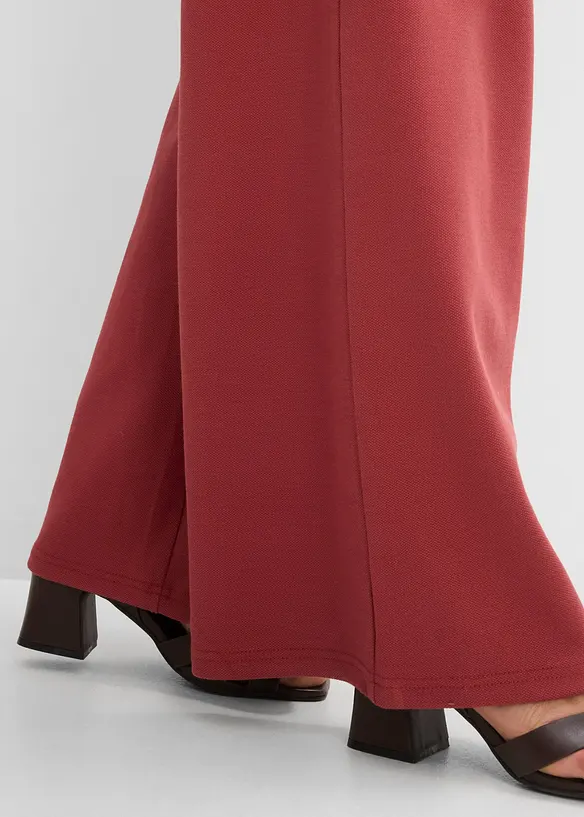 Pantalon large en maille piqu&eacute;e, bonprix