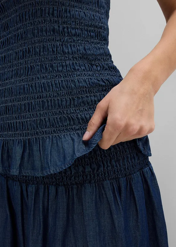 Top bretelles spaghetti en jean, bonprix