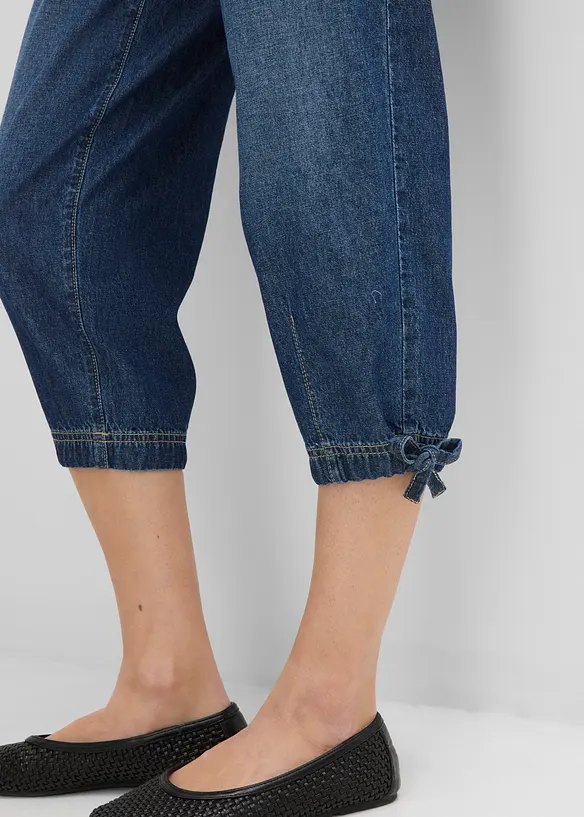 Jean barrel taille mi-haute, cropped, bonprix