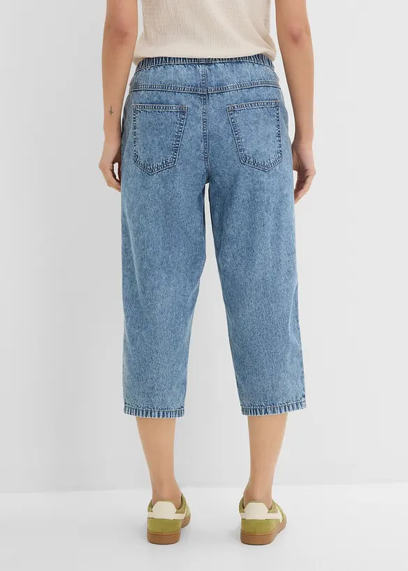 Jean barrel taille mi-haute, cropped, bonprix