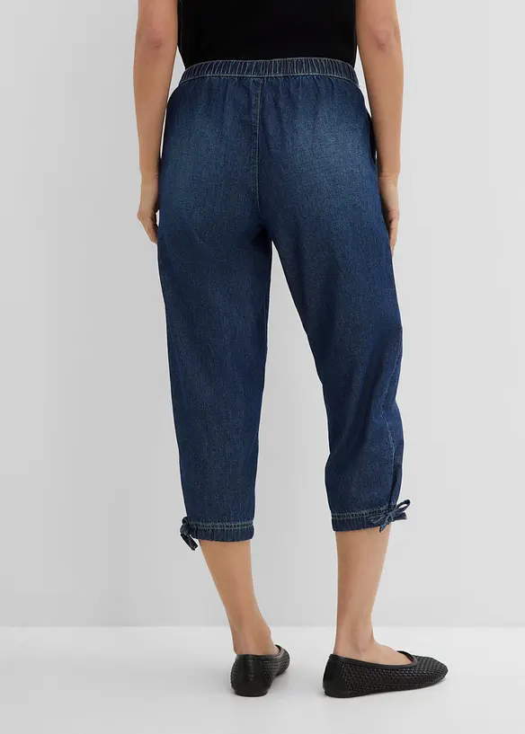 Jean barrel taille mi-haute, cropped, bonprix