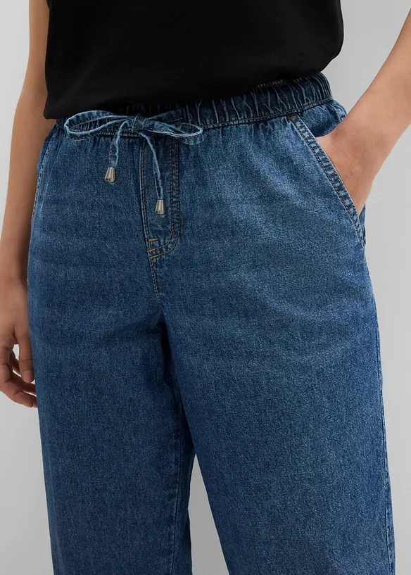 Jean barrel taille mi-haute, cropped, bonprix