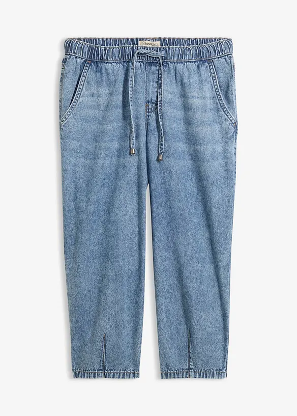 Jean barrel taille mi-haute, cropped, bonprix