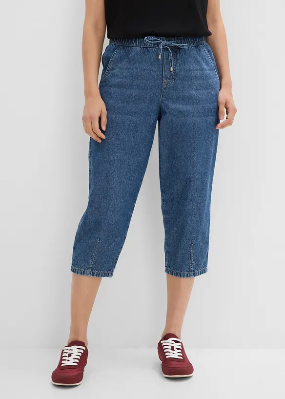 Jean barrel taille mi-haute, cropped, bonprix