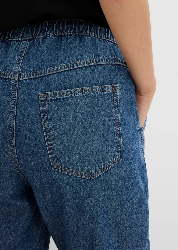 Jean barrel taille mi-haute, cropped, bonprix