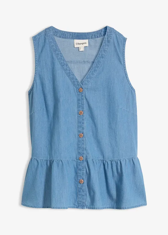 Jeans-Blusentop aus Bio-Baumwolle, bonprix