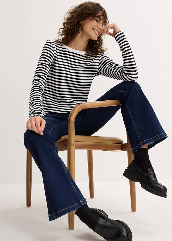 T-shirt manches longues 100% coton, bonprix