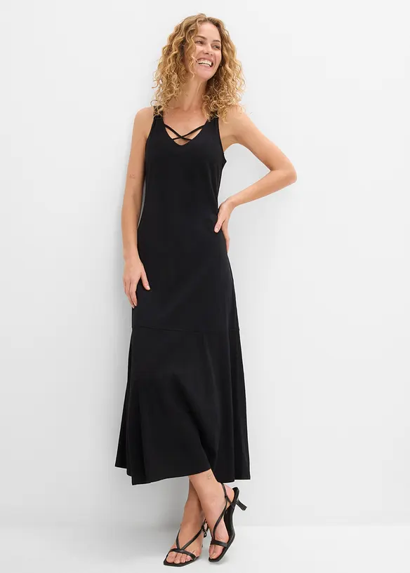 Robe longue 100% coton &agrave; bretelles, bonprix