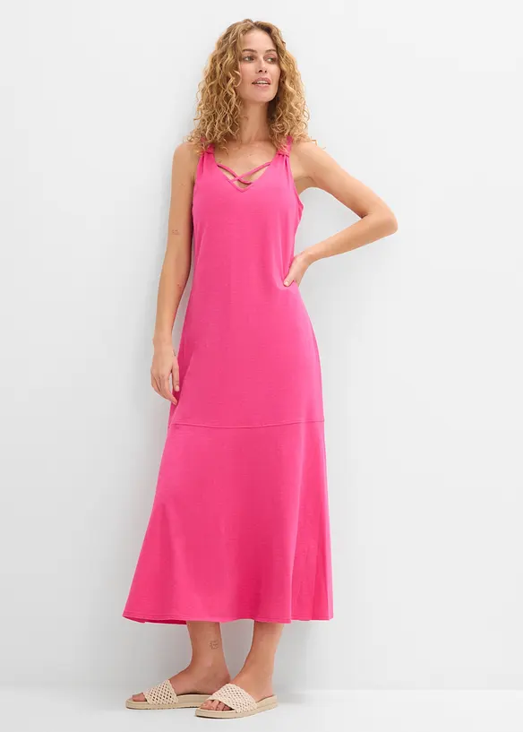 Robe longue 100% coton &agrave; bretelles, bonprix