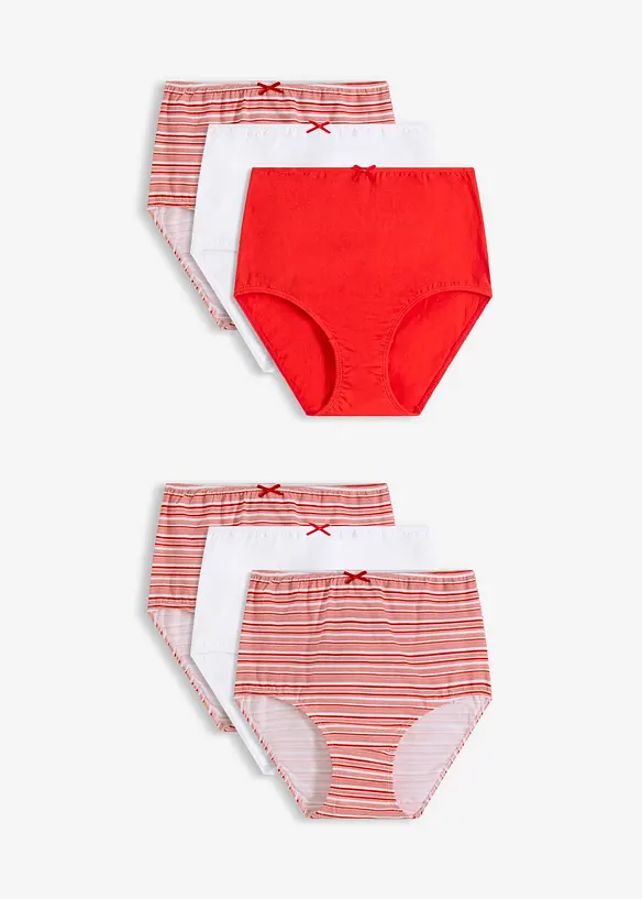 Lot de 6 slips taille haute, bonprix
