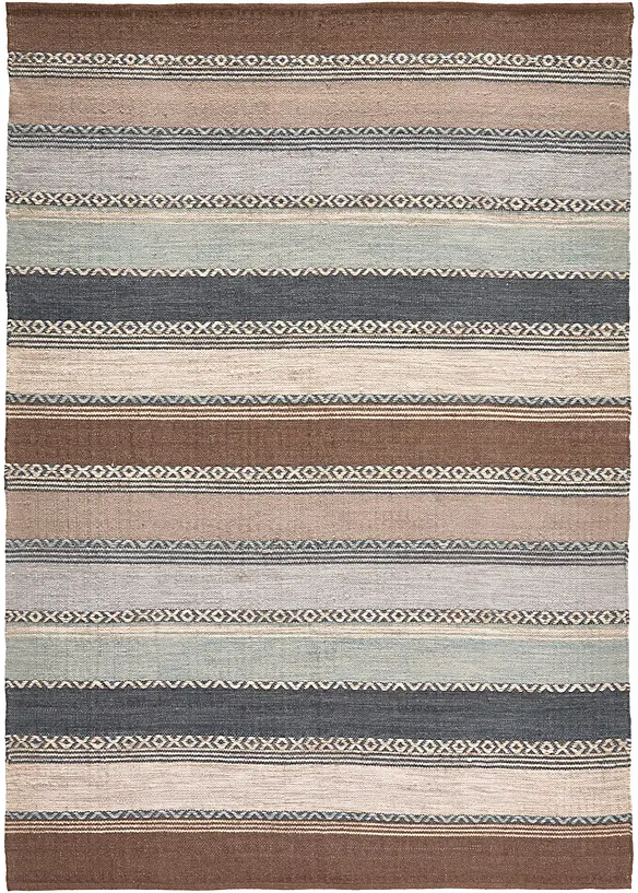 Tapis kilim &agrave; rayures dans des tons naturels, bonprix