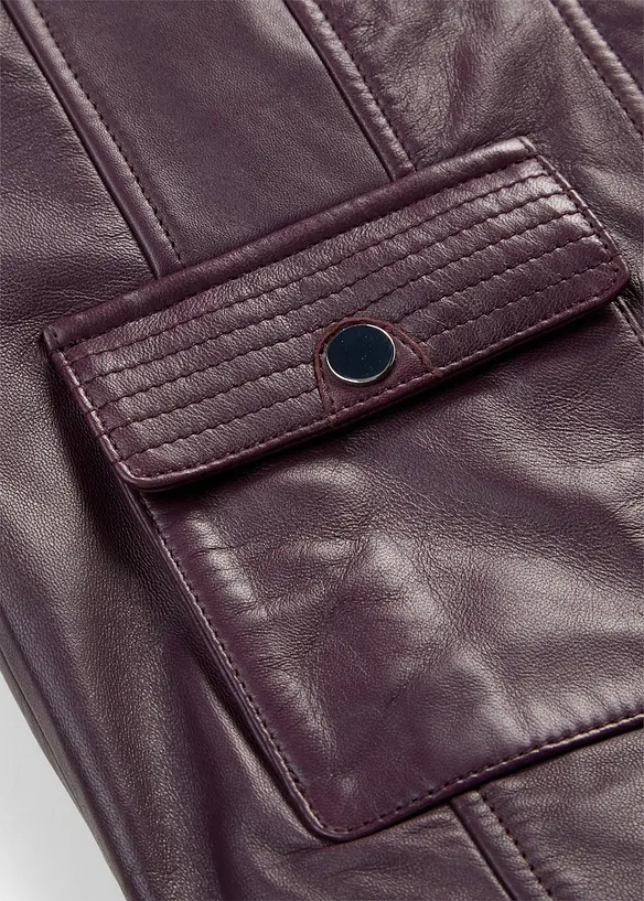 Veste en cuir nappa d&rsquo;agneau, bonprix