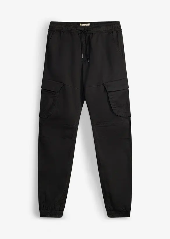Pantalon cargo droit &agrave; taille &eacute;lastiqu&eacute;e, regular, bonprix