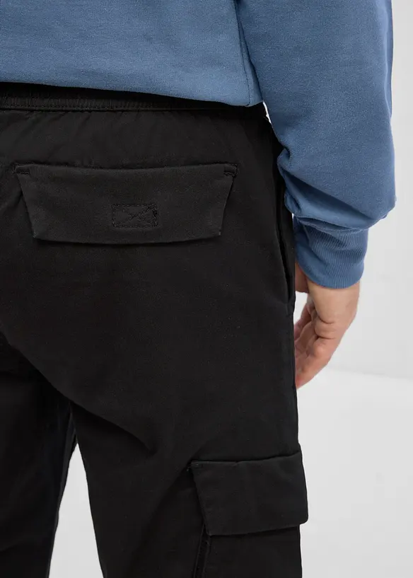 Pantalon cargo droit &agrave; taille &eacute;lastiqu&eacute;e, regular, bonprix