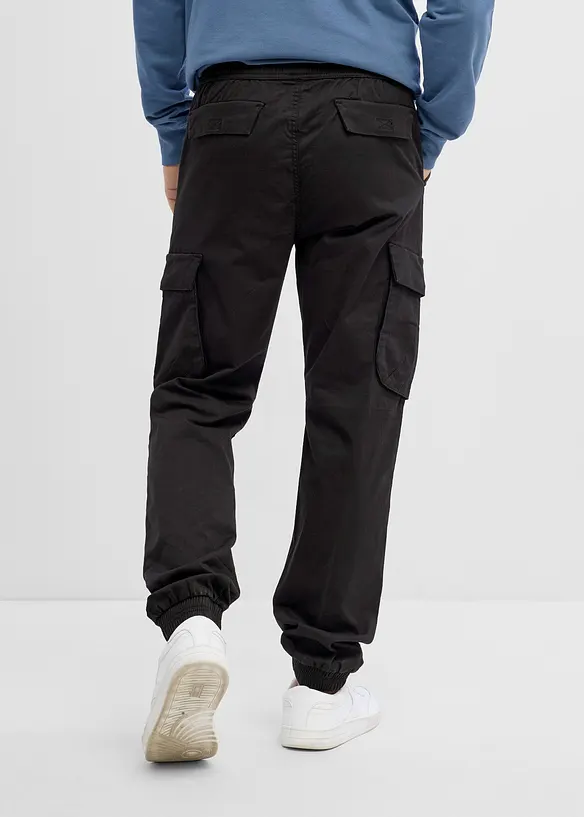 Pantalon cargo droit &agrave; taille &eacute;lastiqu&eacute;e, regular, bonprix