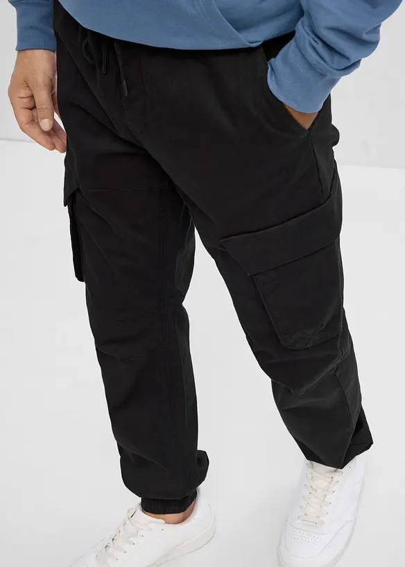 Pantalon cargo droit &agrave; taille &eacute;lastiqu&eacute;e, regular, bonprix