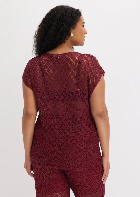 T-shirt en maille &agrave; sequins, bonprix